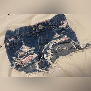 Toddler girls ripped Jean shorts